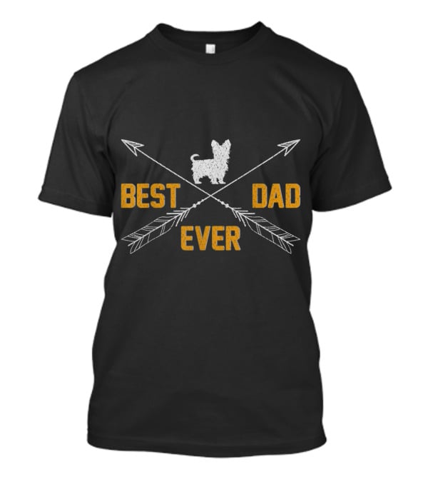 Best Yorkshire Terrier Dog Dad Ever Vintage Arrows T-Shirt