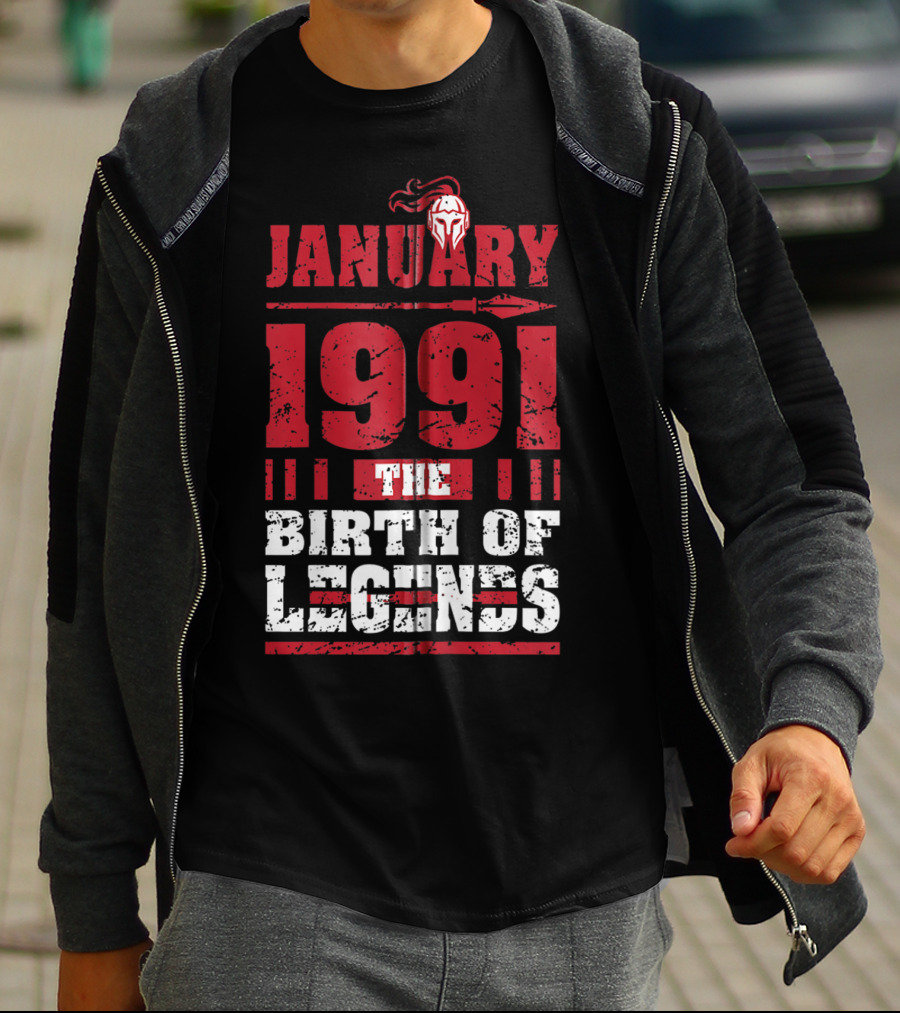 January 1991 The Birth Of Legends Helmet Emblem T-Shirt