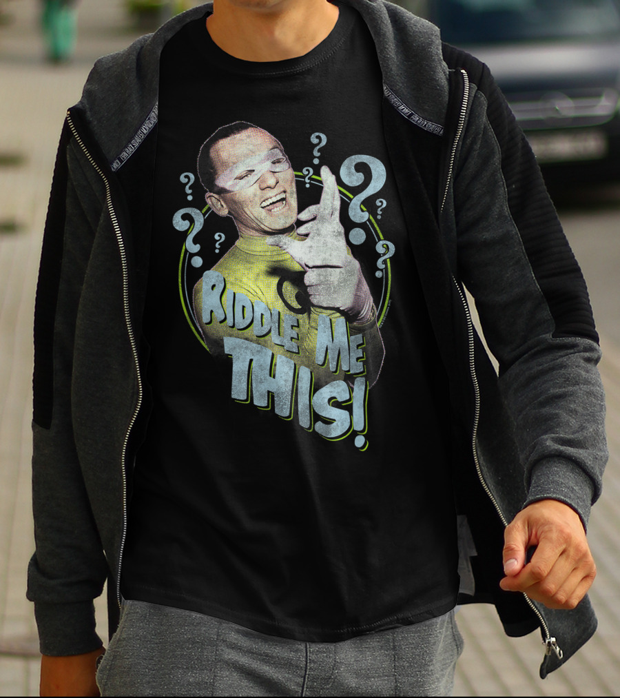 Batman Classic TV Series Riddle Me This Joker Question Marks T-Shirt