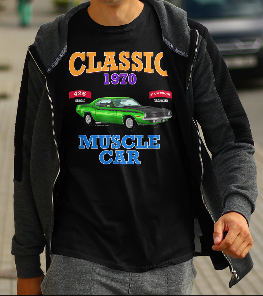 Classic 1970 Muscle Car 426 Hemi Blow Proof Clutch T-Shirt