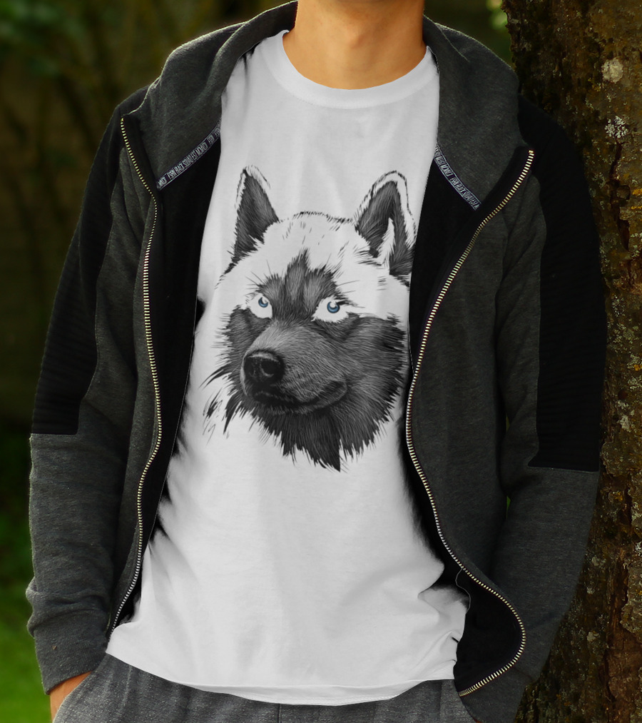 Classic Siberian Husky Lover Blue-Eyed Canine T-Shirt