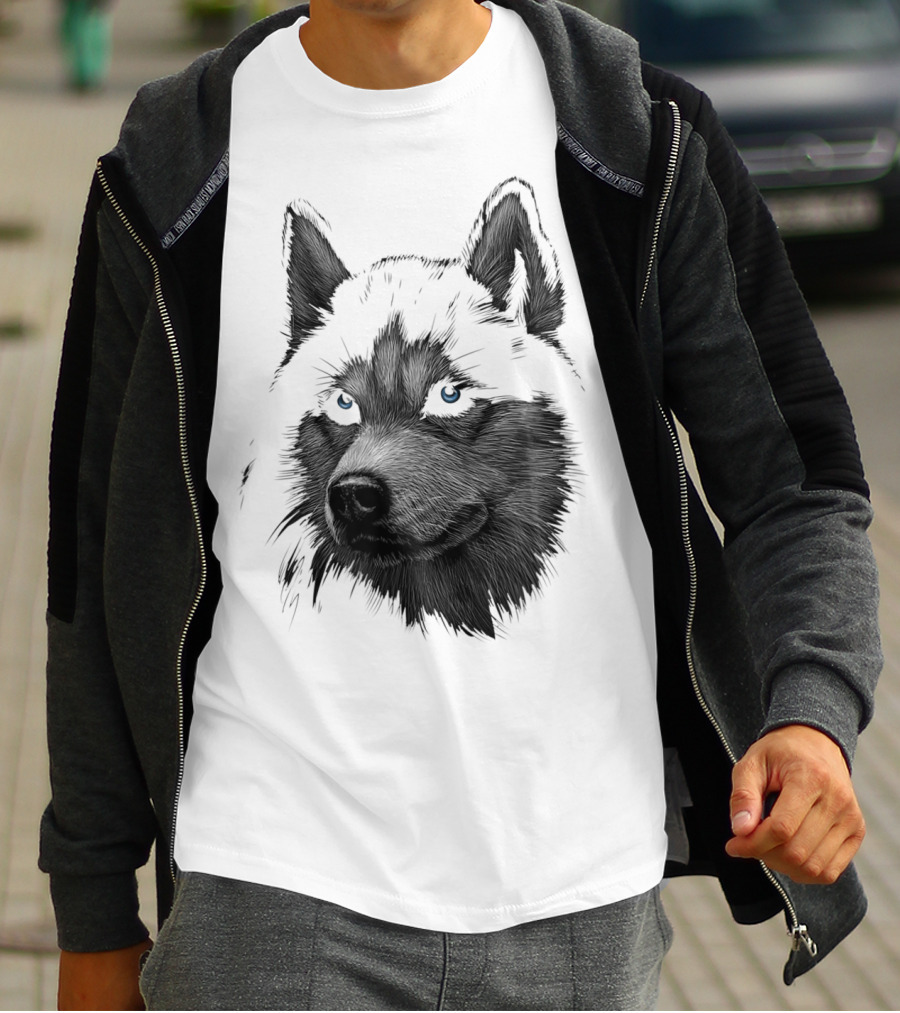 Classic Siberian Husky Lover Blue-Eyed Canine T-Shirt