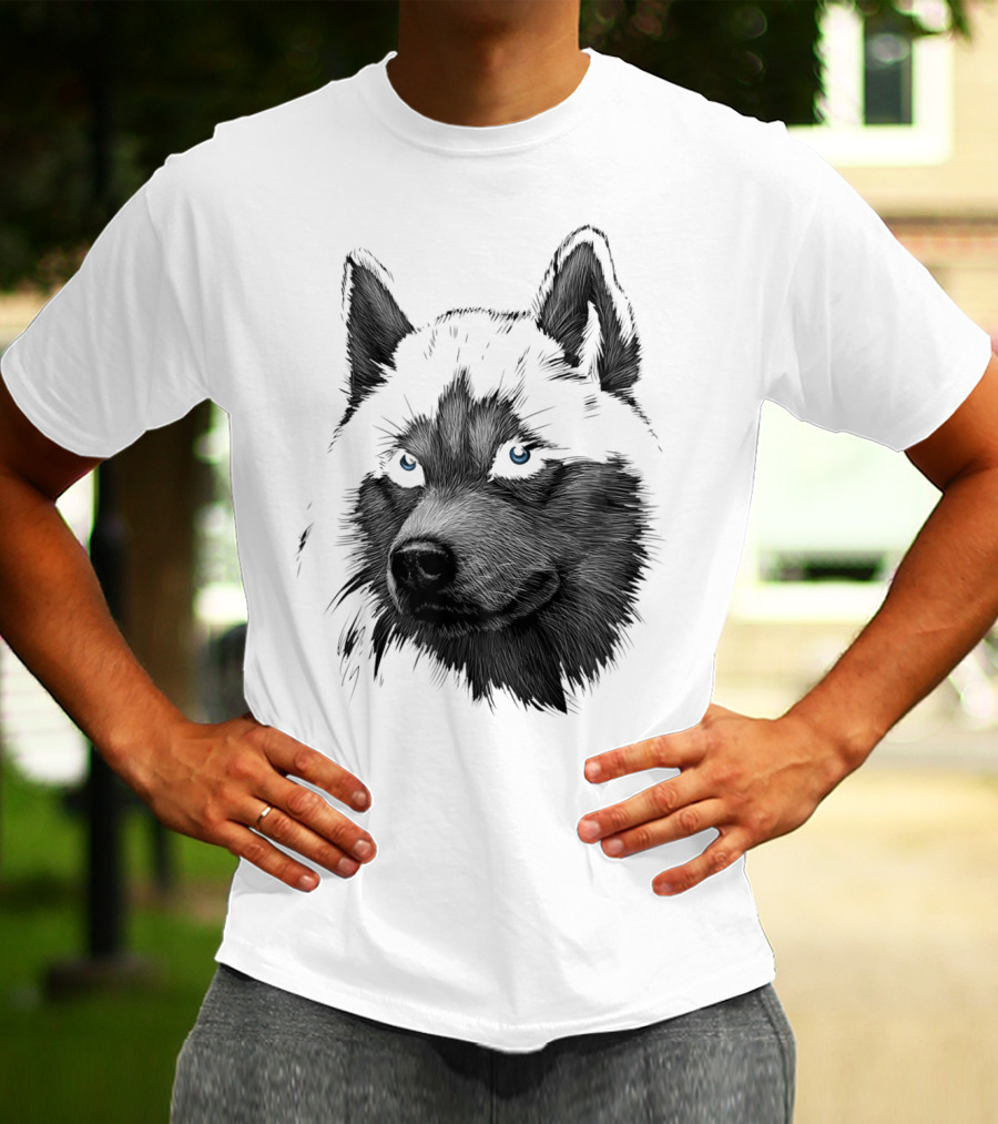 Classic Siberian Husky Lover Blue-Eyed Canine T-Shirt