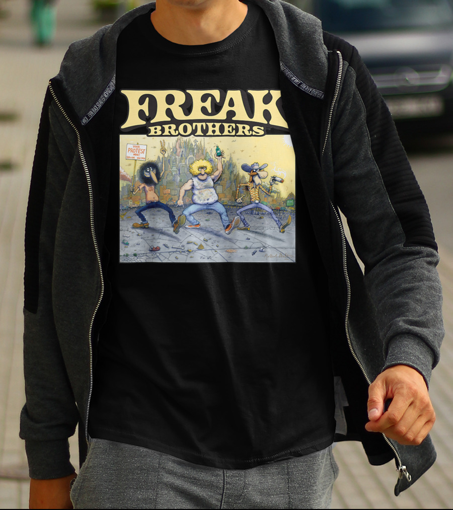 Freak Brothers Lucky Protest Day In The City T-Shirt