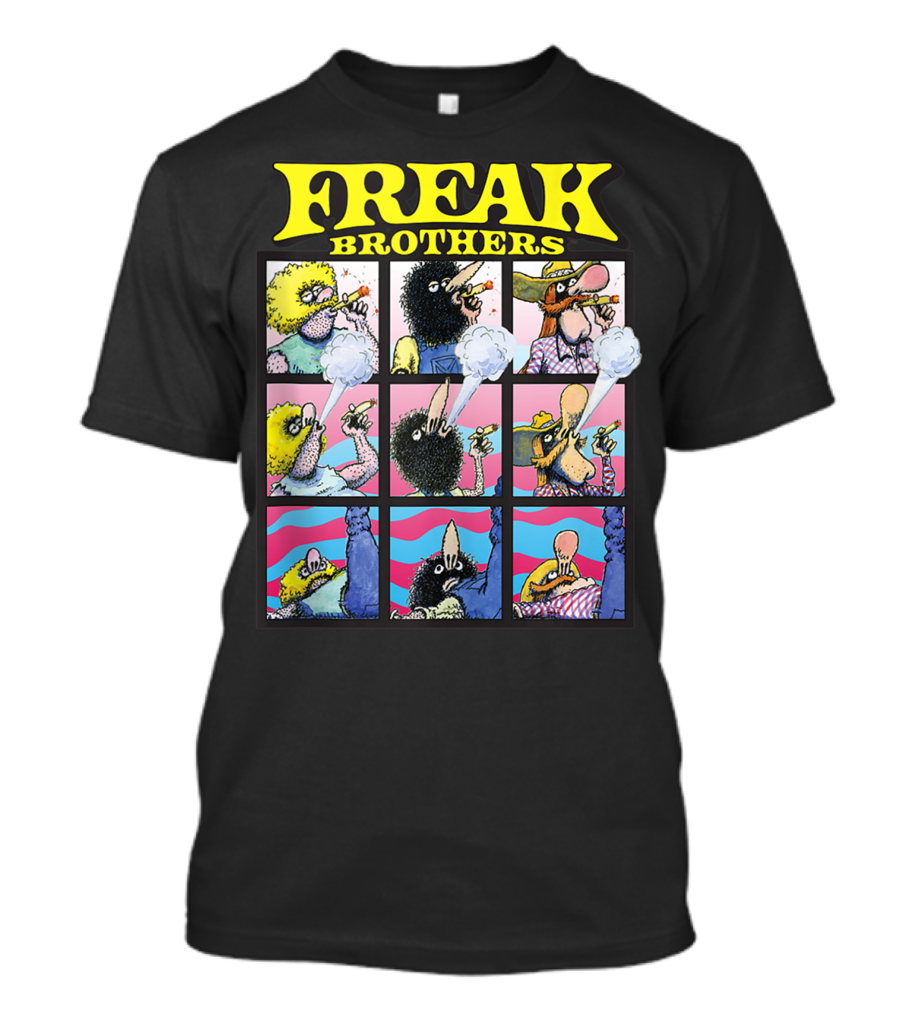 Freak Brothers Puff Puff Pass Out Comic Panels Characters T-Shirt