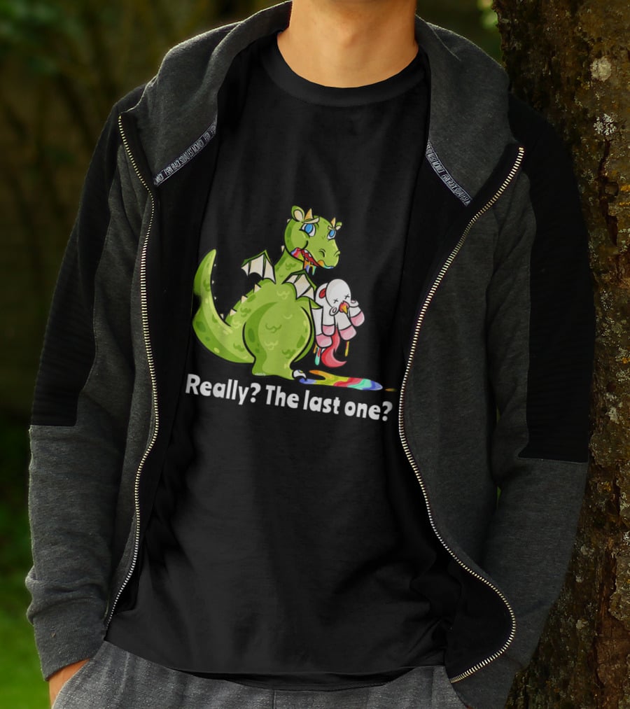 Dragon Eating Unicorn Really The Last One Funny T-Shirt