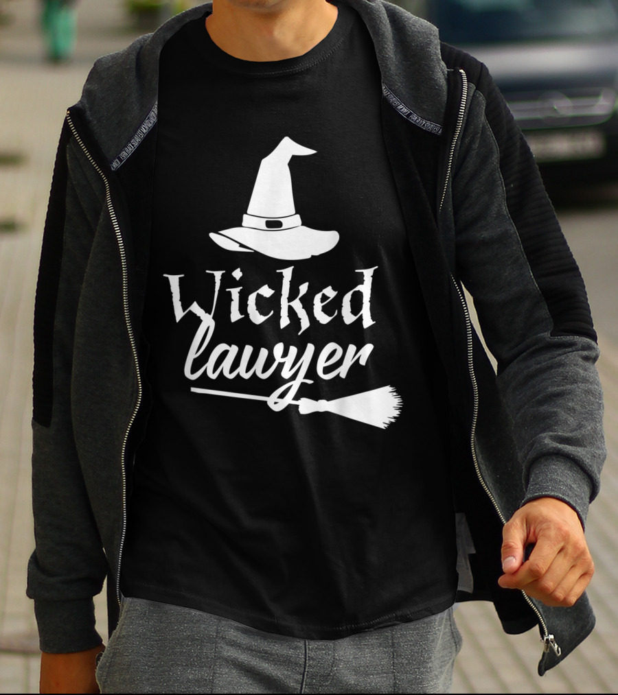Wicked Lawyer Witch Hat Broomstick Halloween Lawyer T-Shirt