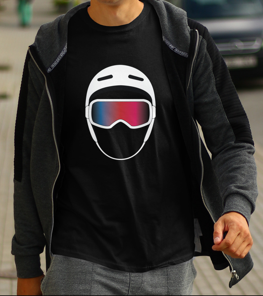 Snowboard Helmet And Goggles Icon With Gradient Lens T-Shirt