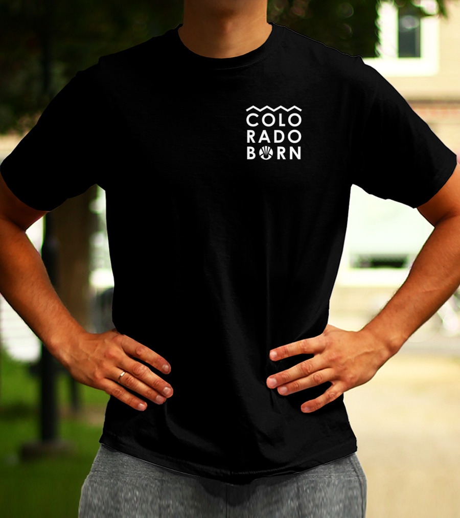 Colorado Born Featuring Iconic Sun Mountain Wave T-Shirt