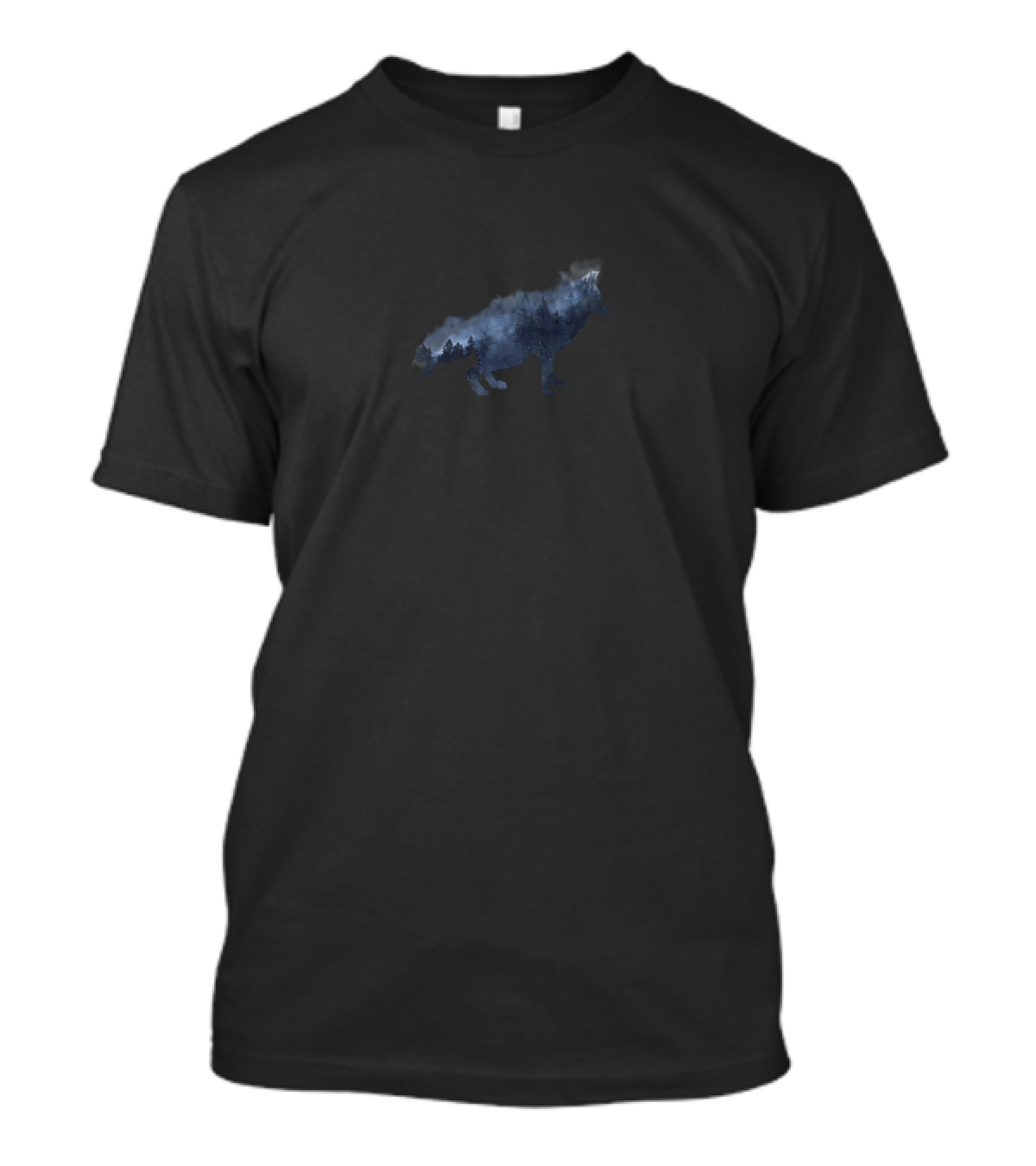 Forest Fox Silhouette With Enchanted Woodland Scene T-Shirt