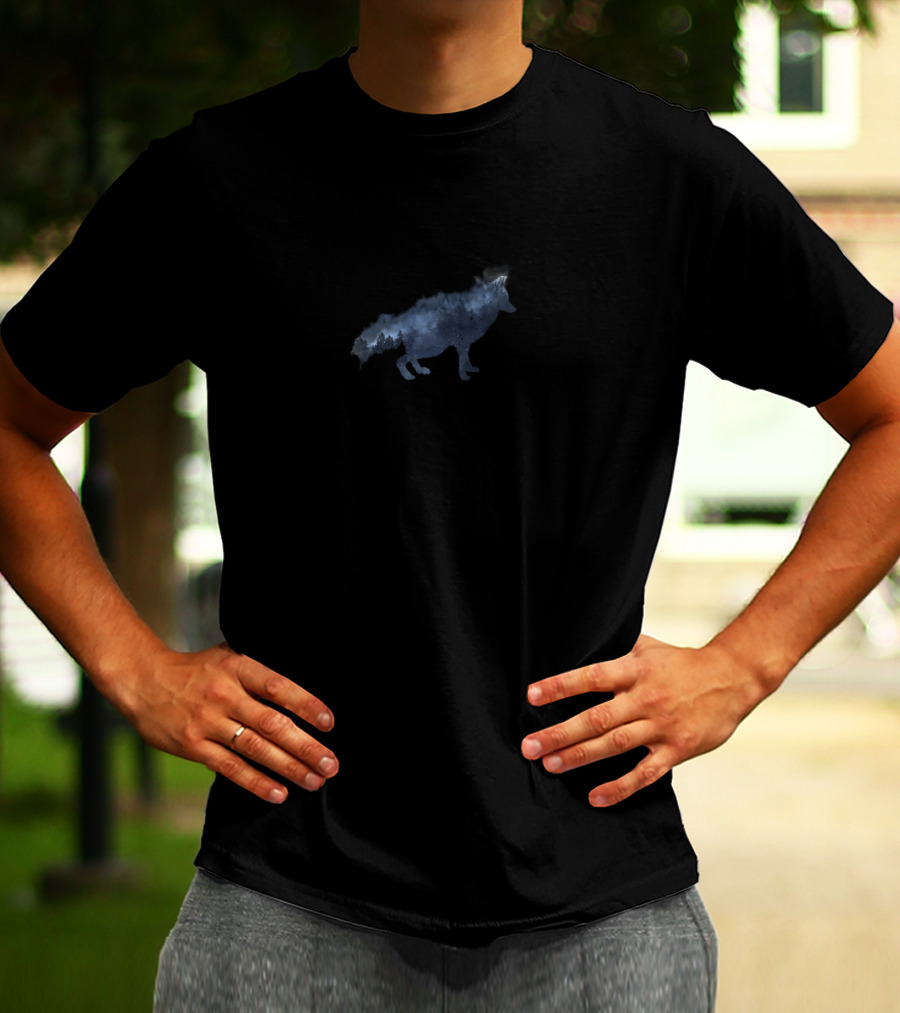 Forest Fox Silhouette With Enchanted Woodland Scene T-Shirt