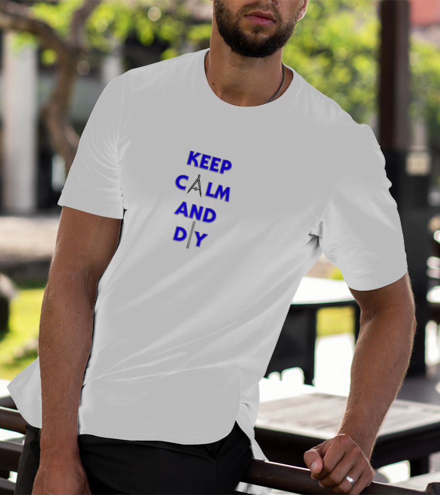KEEP CALM AND DIY Compass Symbol Graphite Pencil T-Shirt