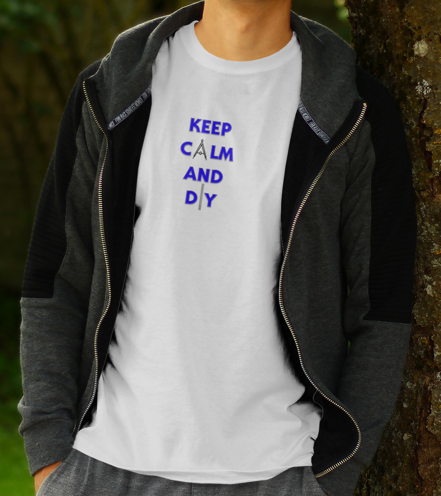 KEEP CALM AND DIY Compass Symbol Graphite Pencil T-Shirt