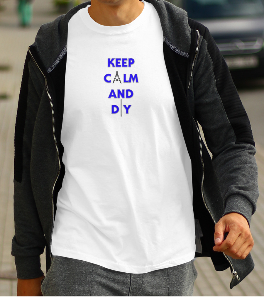 KEEP CALM AND DIY Compass Symbol Graphite Pencil T-Shirt
