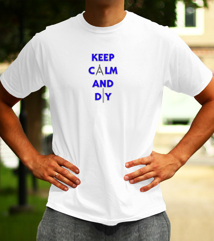 KEEP CALM AND DIY Compass Symbol Graphite Pencil T-Shirt
