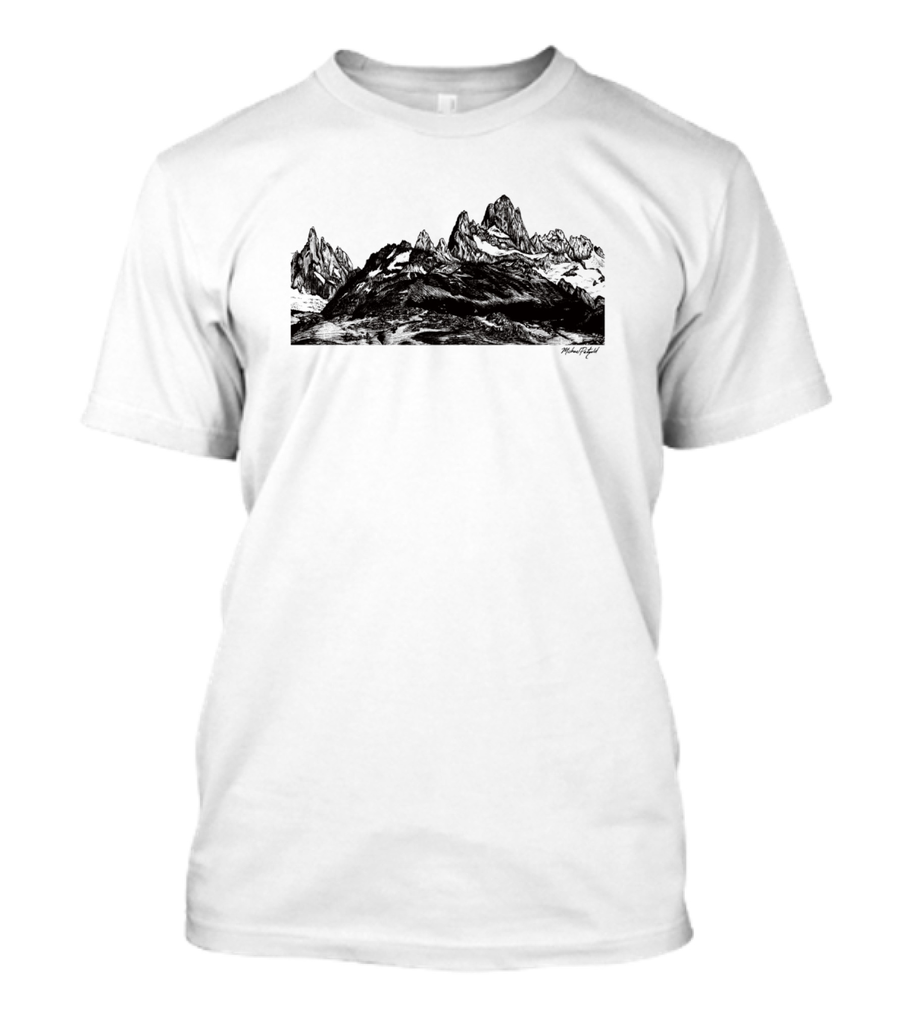 Mountainous Fitz Roy Patagonia Peaks Panorama T-Shirt