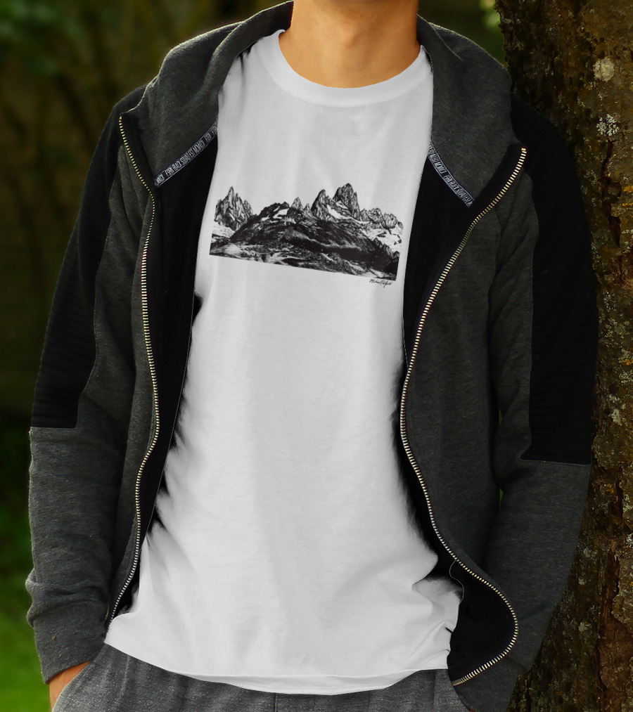 Mountainous Fitz Roy Patagonia Peaks Panorama T-Shirt