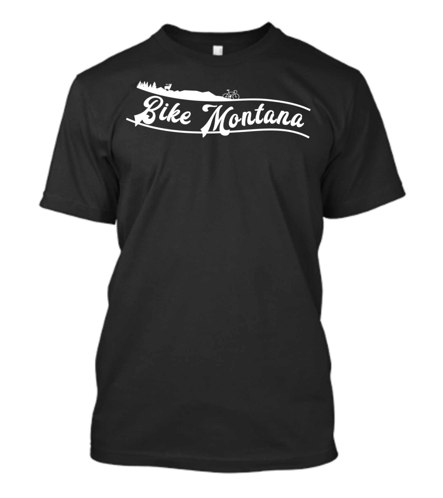 Bike Montana Scenic Ride With Forest And Mountains T-Shirt