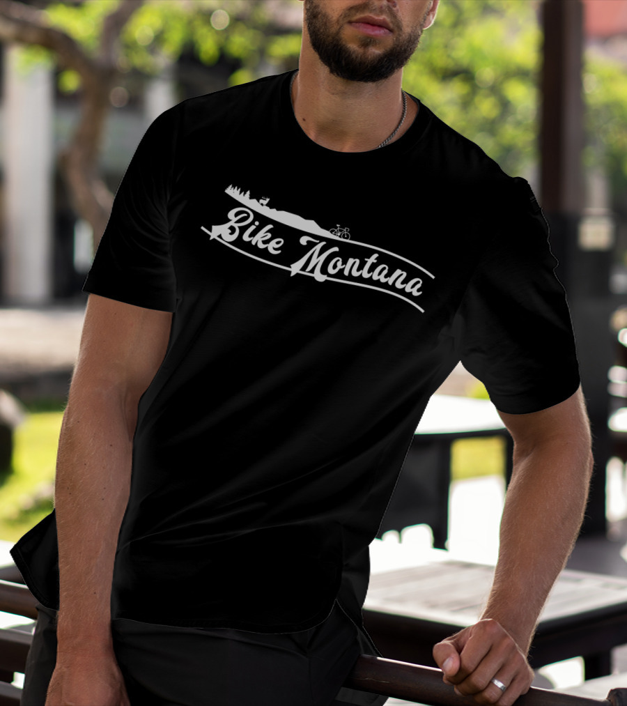 Bike Montana Scenic Ride With Forest And Mountains T-Shirt
