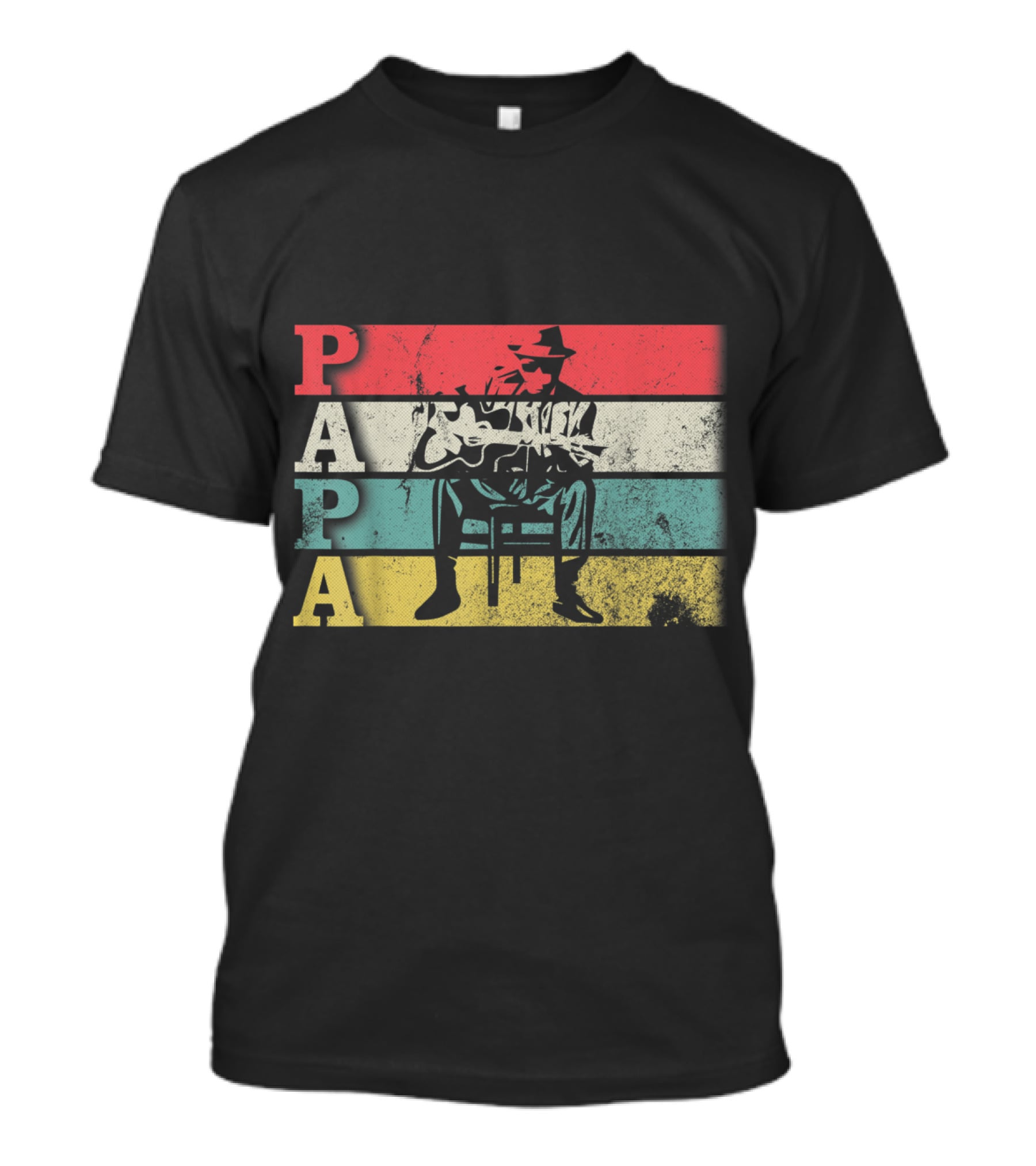 Papa Vintage Acoustic Guitar Dadfathers Day Funny T-Shirt