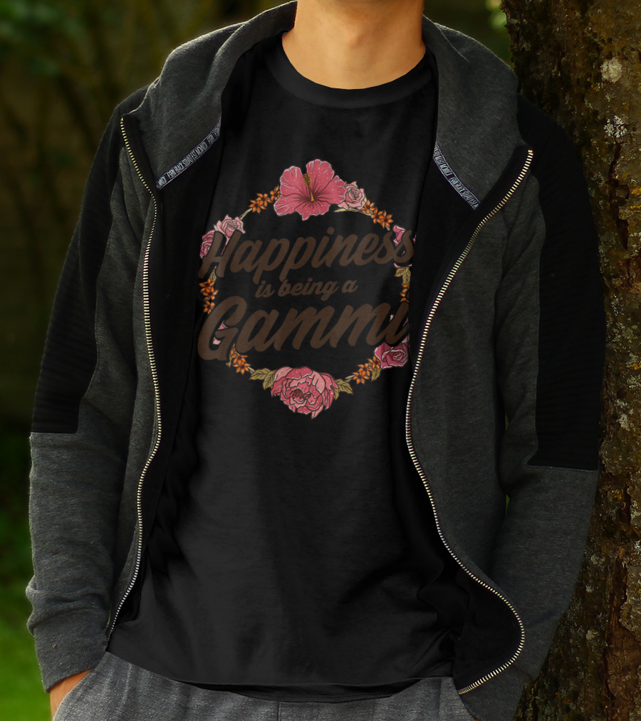 Happiness Is Being A Gammi Cute Floral Rose Hibiscus Blossom T-Shirt