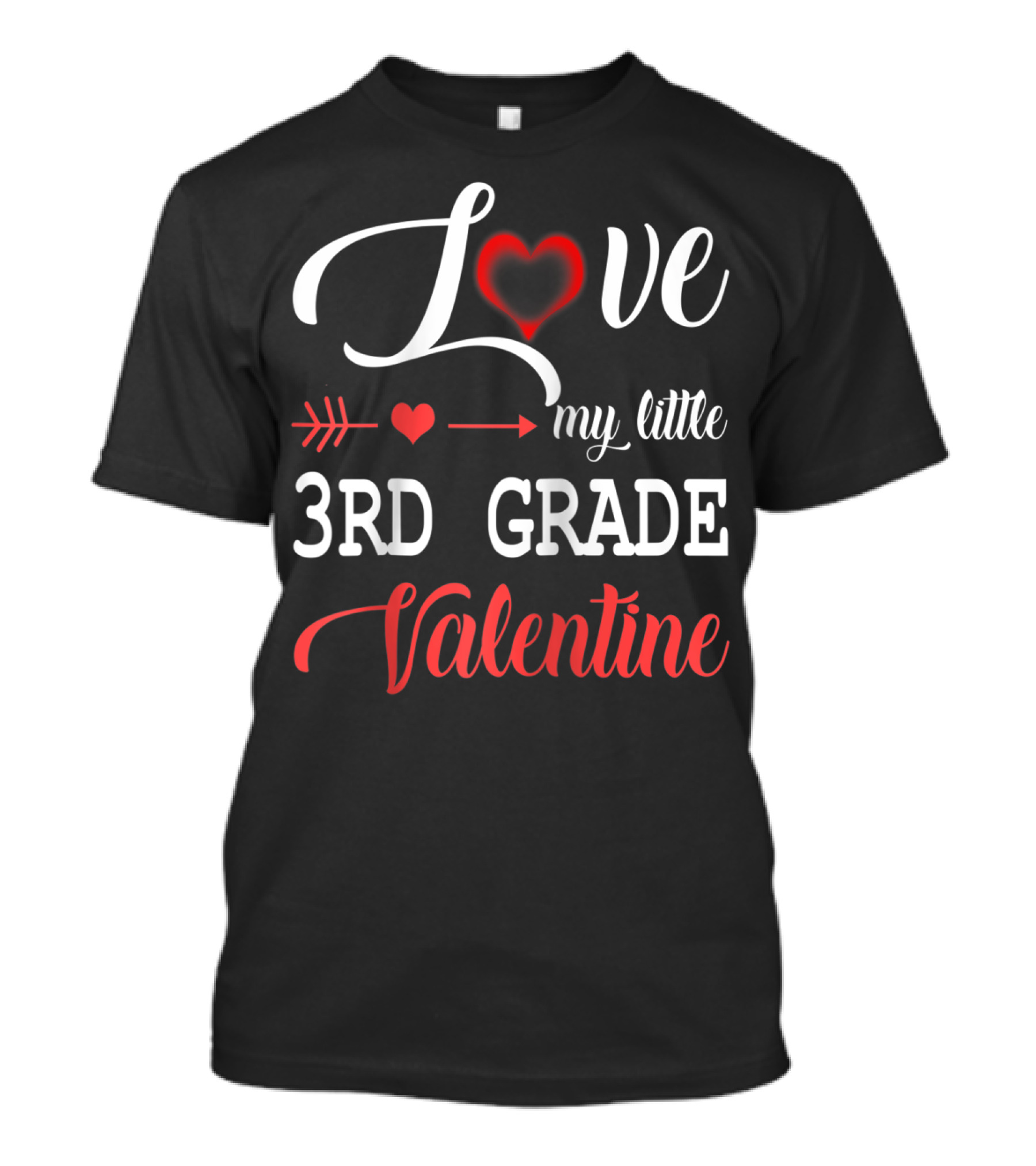 Love My Little 3rd Grade Valentine With Heart And Arrow T-Shirt