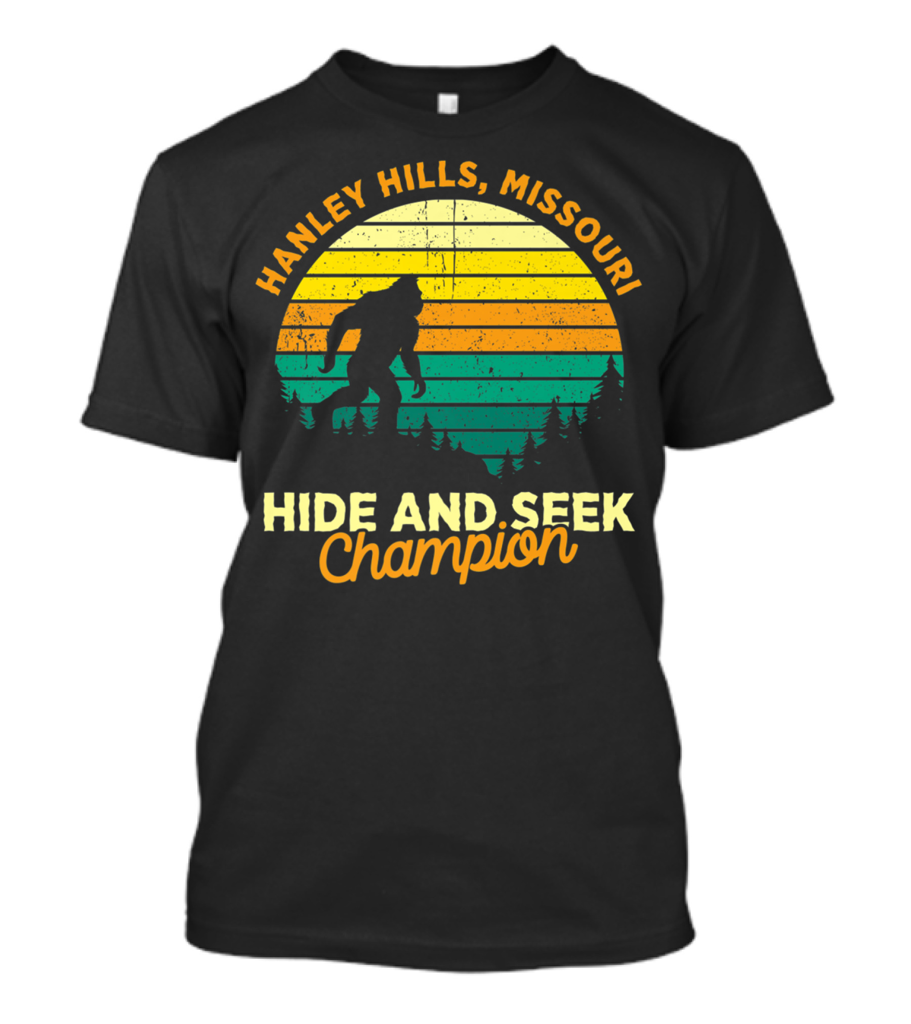 Hanley Hills Missouri Hide And Seek Champion Big Foot Retro T-Shirt