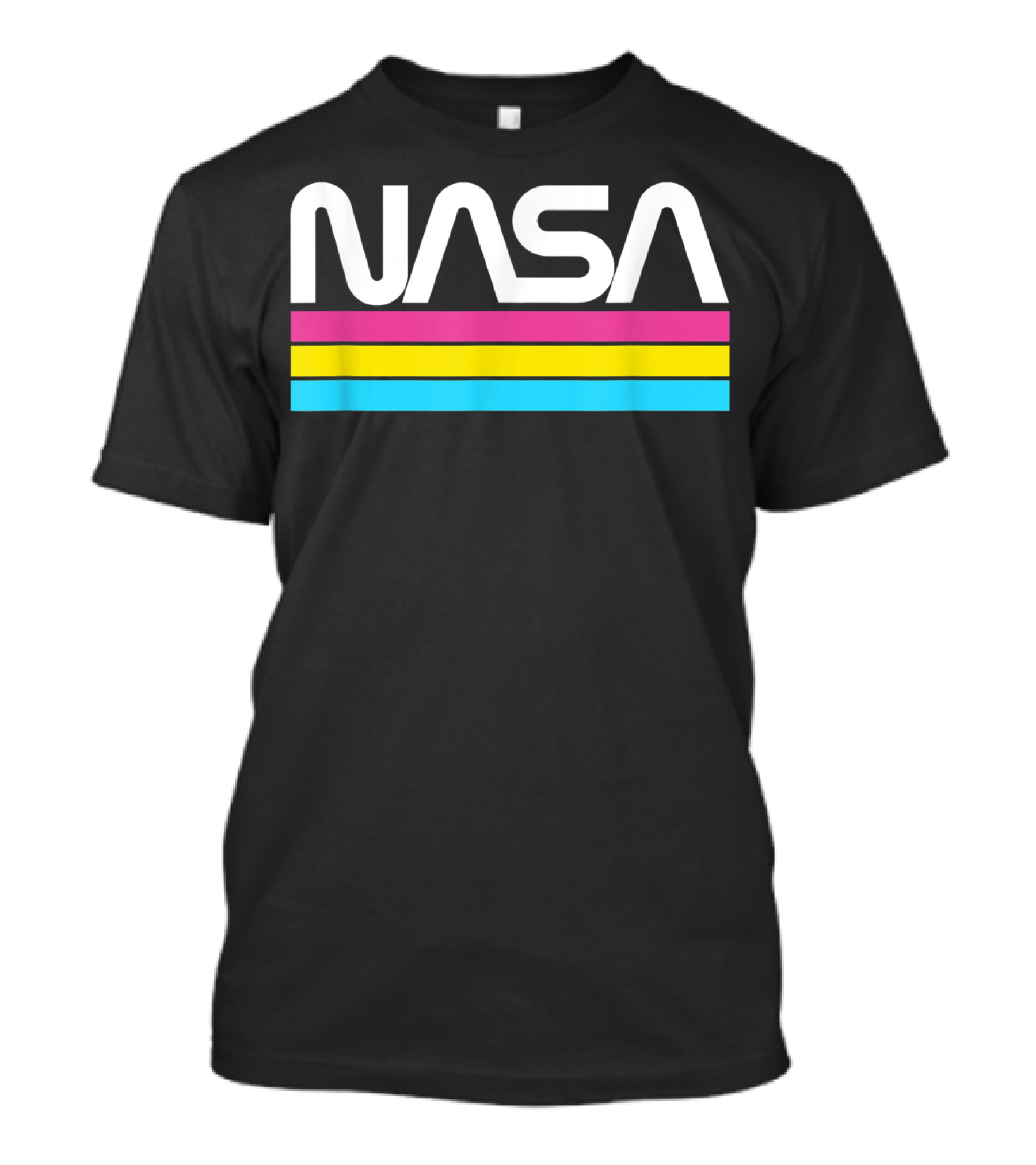 NASA Retro Style Classic Worm Logo Stripe T-Shirt