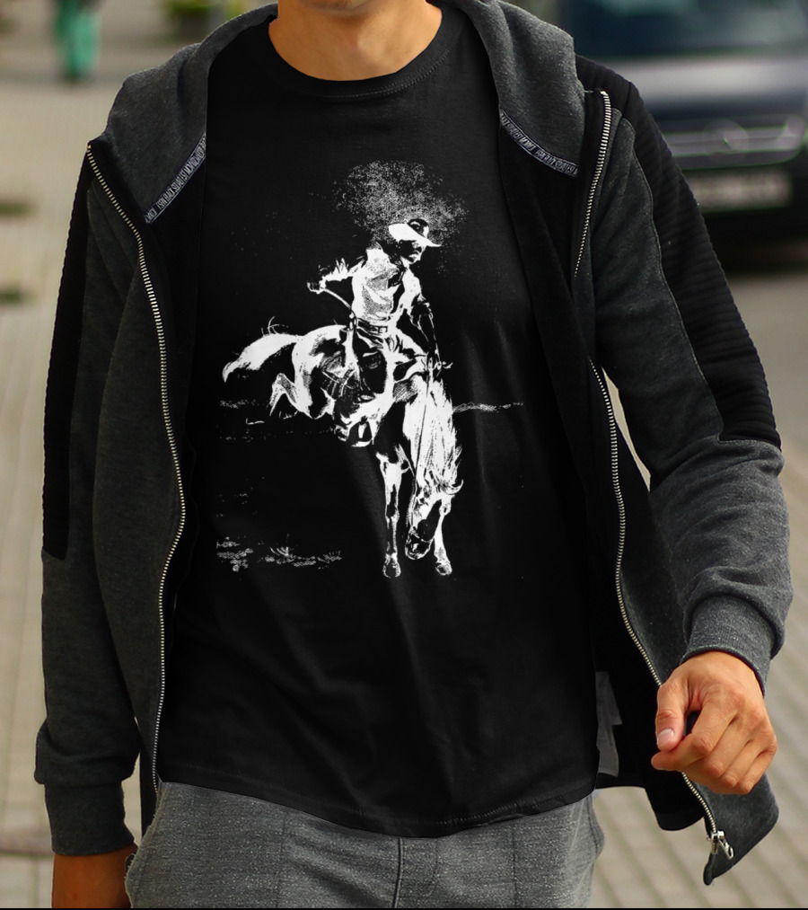 Cowboy Rodeo Horse Vintage Cowboy Riding A Horse T-Shirt
