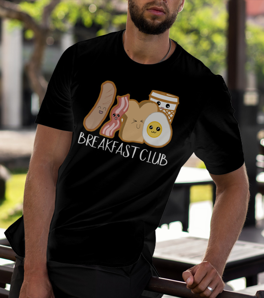 Kawaii Breakfast Club Funny Foodie Adorable Cartoon Food Faces T-Shirt