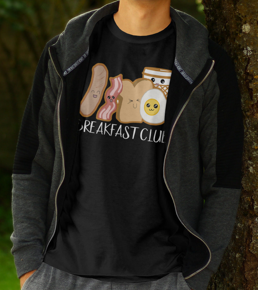 Kawaii Breakfast Club Funny Foodie Adorable Cartoon Food Faces T-Shirt
