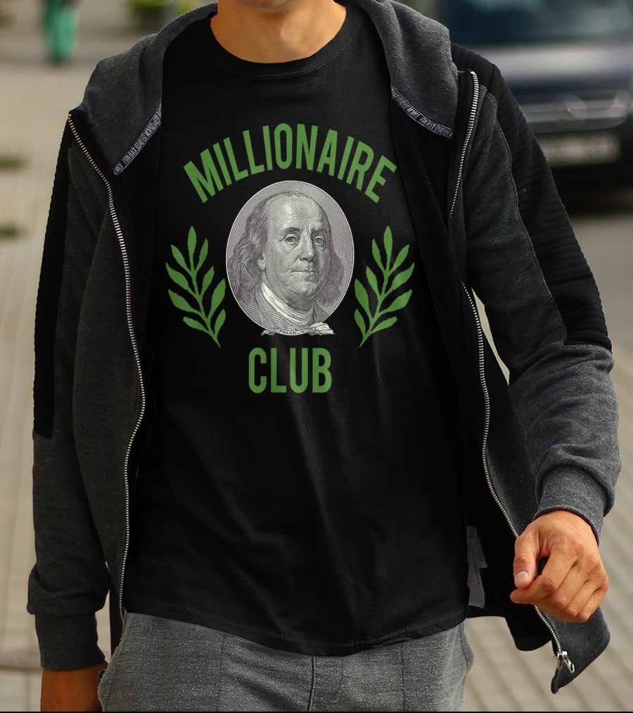 Millionaire Club Benjamin Franklin 100 Dollar Note T-Shirt