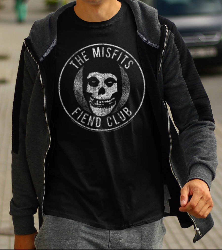 The Misfits Fiend Club Skull Logo Faded T-Shirt