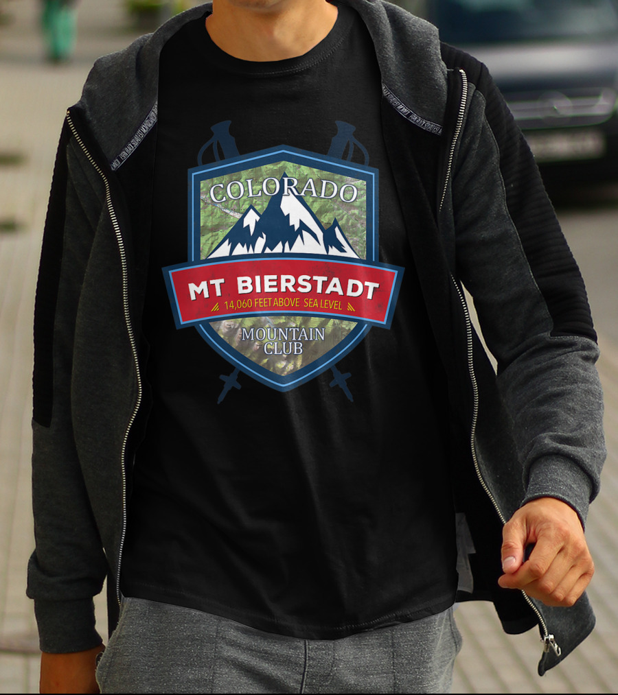 Colorado Mt Bierstadt 14,060 Feet Above Sea Level Mountain Club Hiking T-Shirt