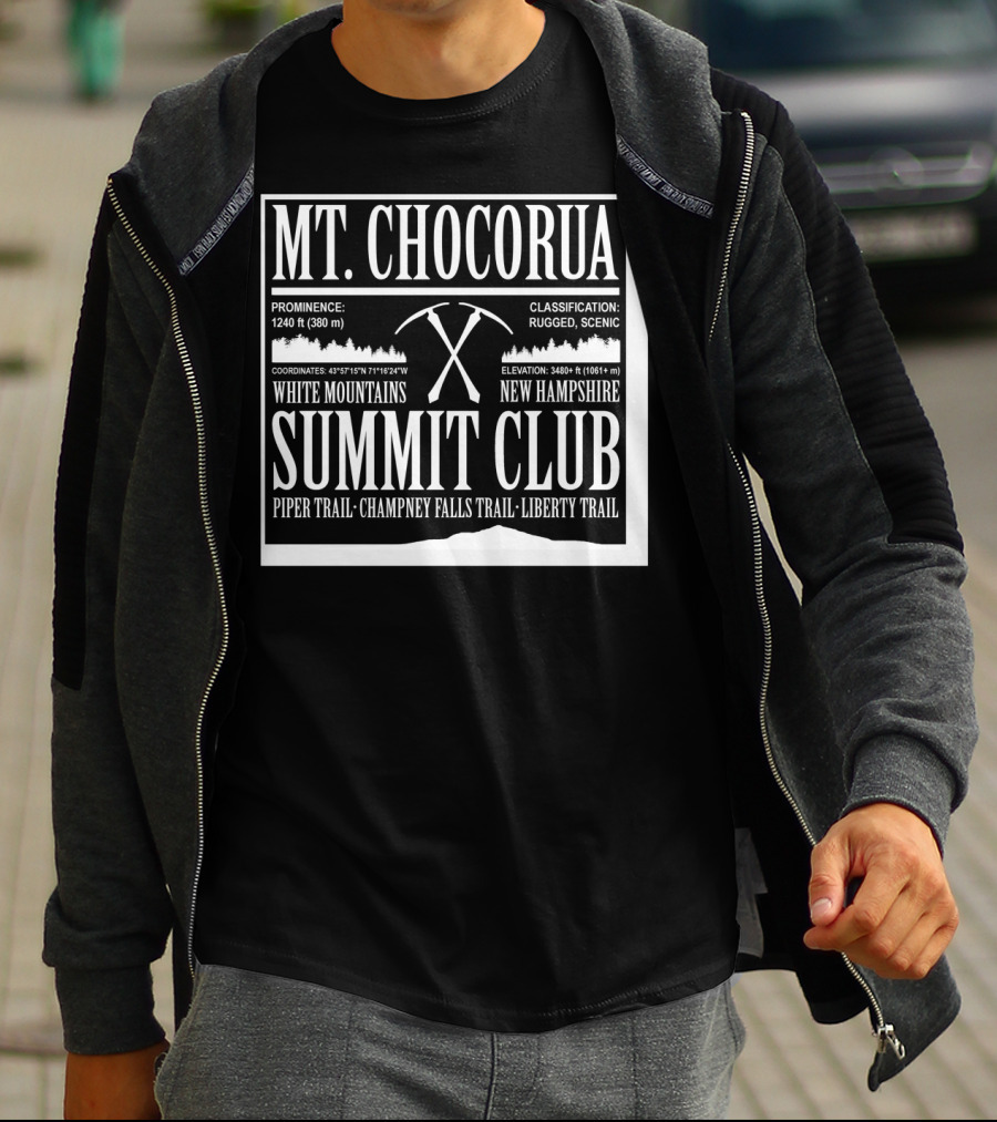 Mt Chocorua White Mountains New Hampshire Summit Club Piper Trail Champney Falls Trail Liberty Trail Rugged Scenic T-Shirt