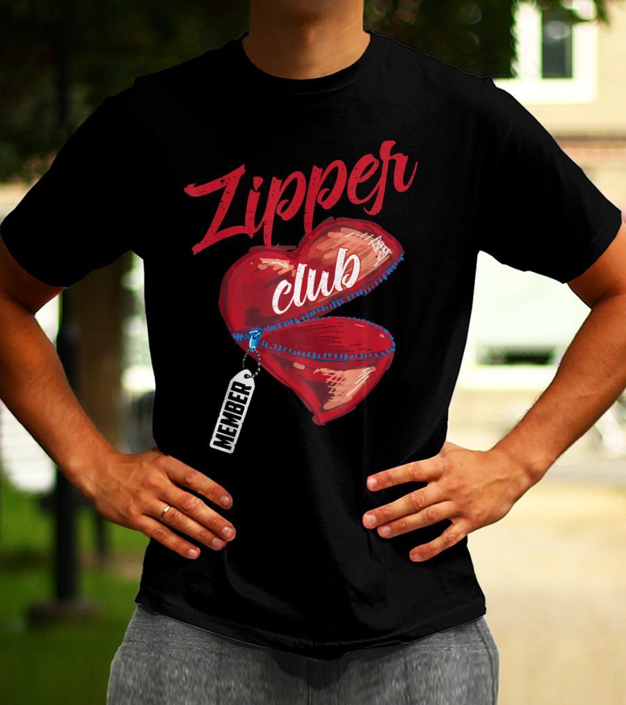 Zipper Club Member Heart With Zipper Congenital Heart Awareness T-Shirt