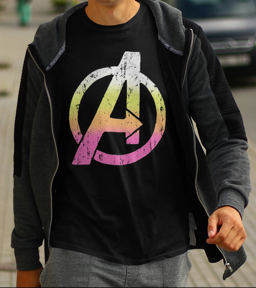 Marvel Avengers Colorful Distressed Classic T-Shirt