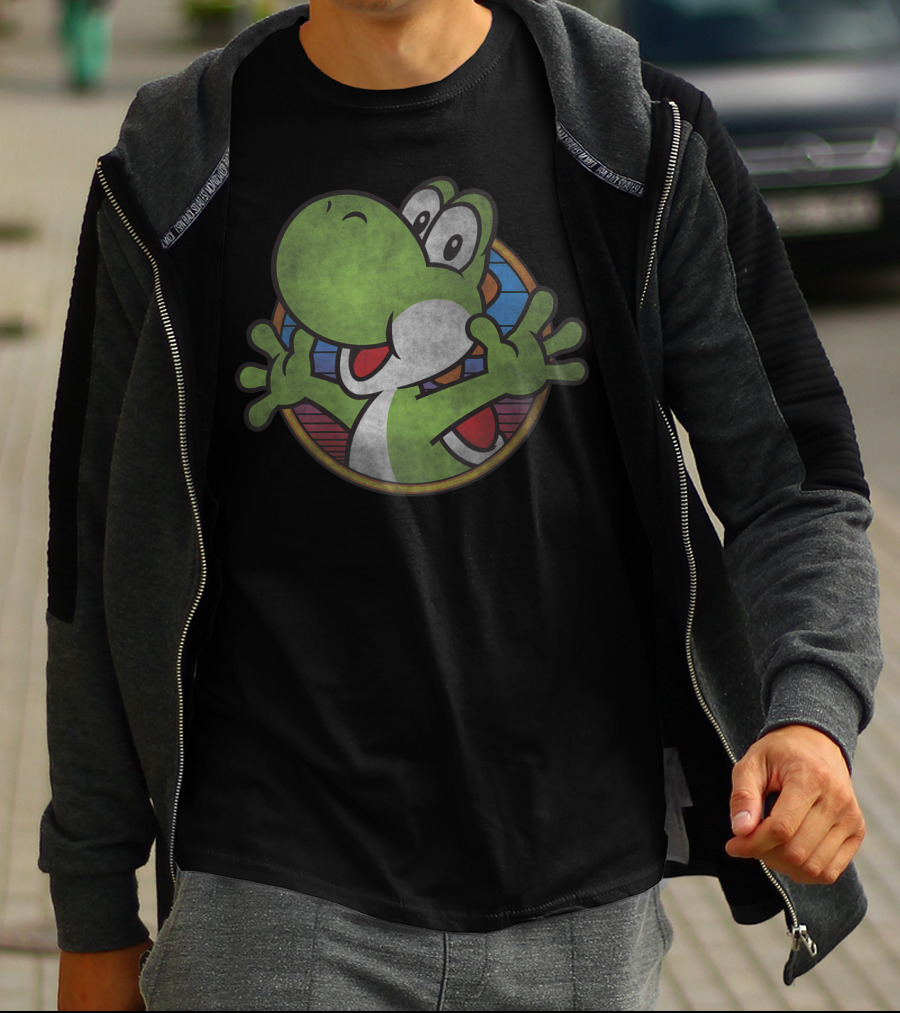 Super Mario Yoshi Colorful Circle Emblem T-Shirt
