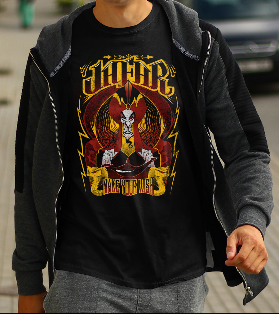 Disney Aladdin Jafar Make Your Wish Magical Lamp Villain T-Shirt