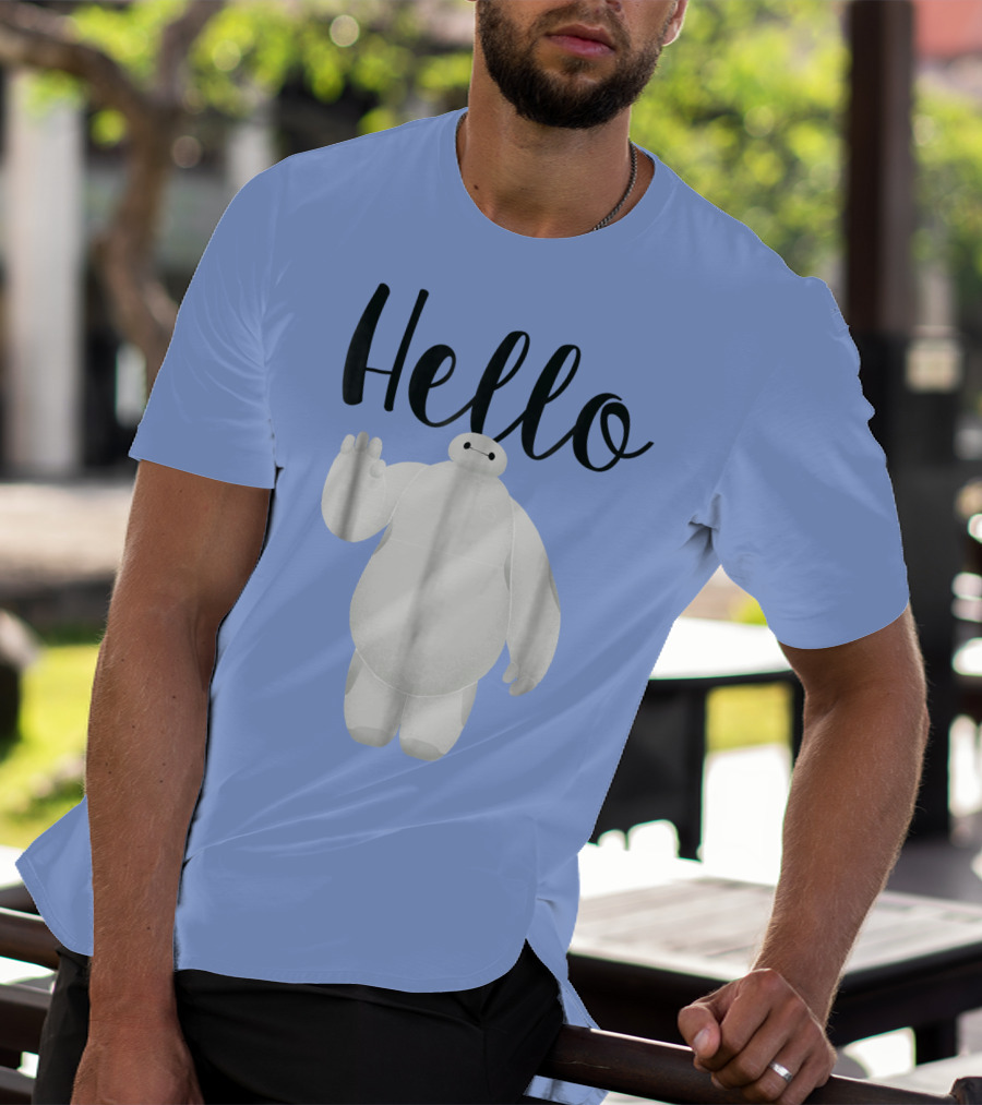 Disney Big Hero 6 Baymax Hello Wave Greetings T-Shirt