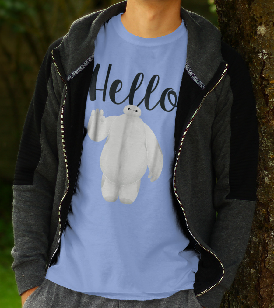 Disney Big Hero 6 Baymax Hello Wave Greetings T-Shirt