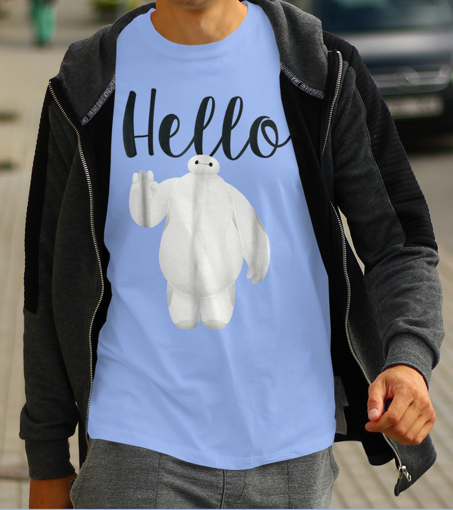 Disney Big Hero 6 Baymax Hello Wave Greetings T-Shirt