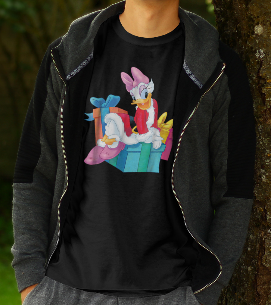 Disney Daisy Duck Santa Holiday With Colorful Gift Boxes T-Shirt