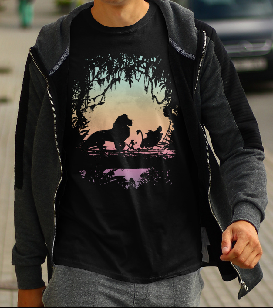 Disney Lion King Gradient Jungle Adventure Silhouette Trio T-Shirt