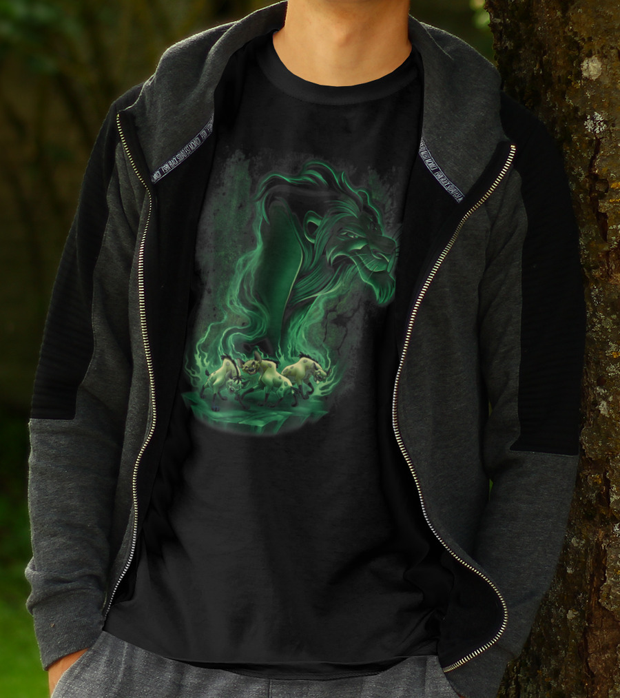 Disney Lion King Scar And Hyenas Green Smoke T-Shirt