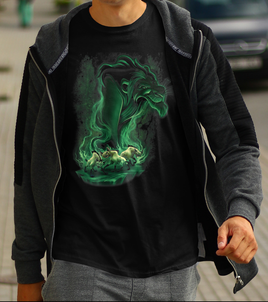 Disney Lion King Scar And Hyenas Green Smoke T-Shirt