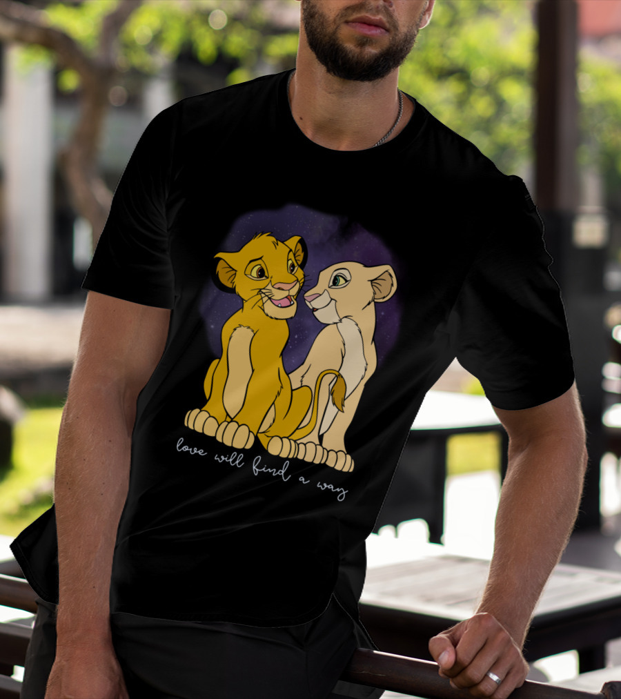 Simba Nala Love Will Find A Way Disney Lion King Valentines T-Shirt