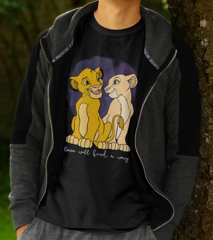 Simba Nala Love Will Find A Way Disney Lion King Valentines T-Shirt