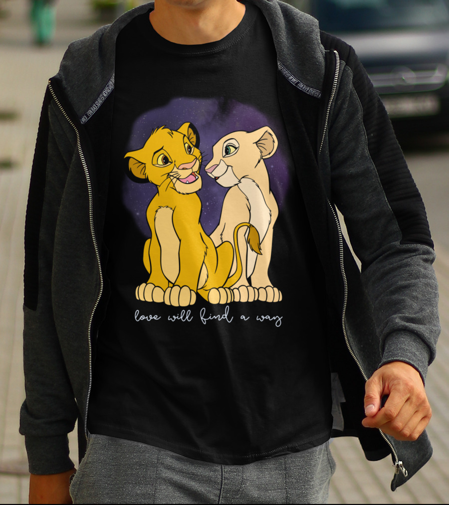 Simba Nala Love Will Find A Way Disney Lion King Valentines T-Shirt
