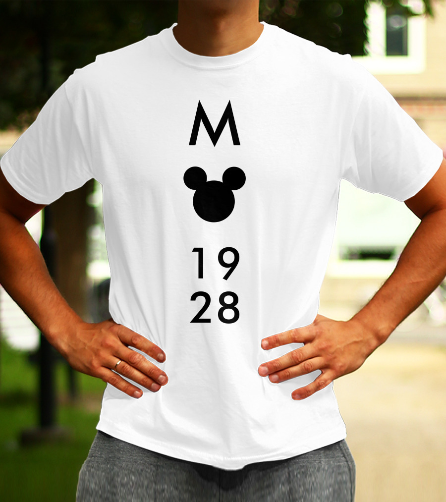 Mickey Mouse 1928 Iconic Disney M Logo Head T-Shirt